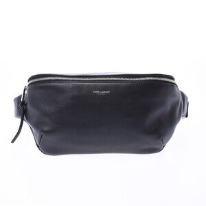 SAINT LAURENT Black Calfskin Waist Bag